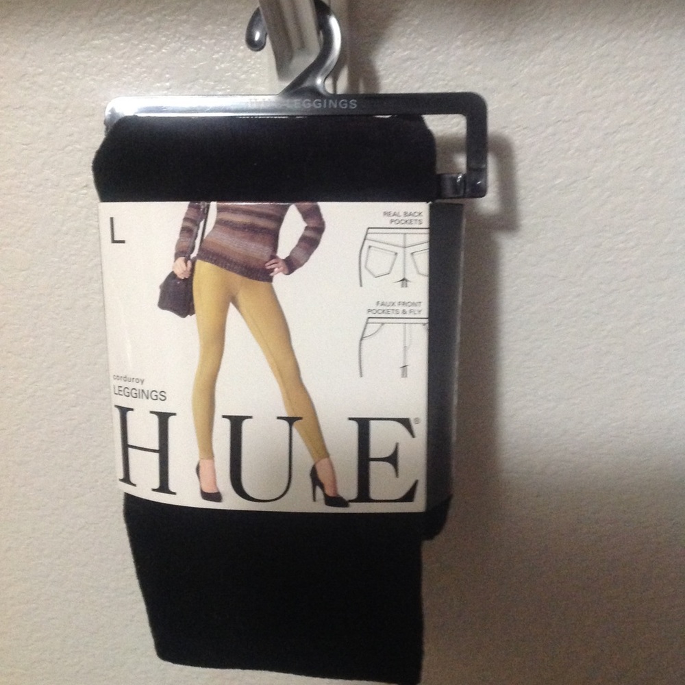 *SOLD OUT*Hue Corduroy leggings - Size L, Black